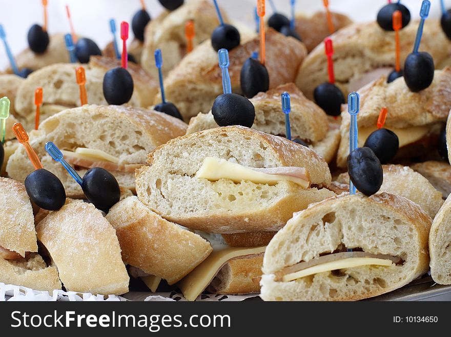 Mini Sandwiches With Cheese And Olives