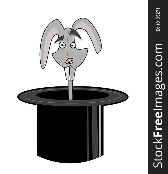 Vector image of a rabbit in a hat