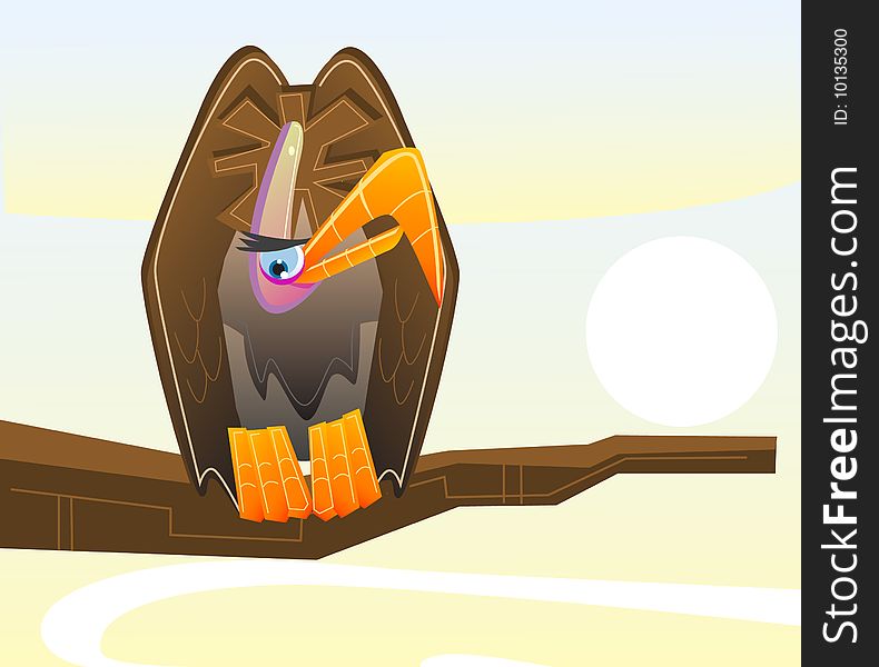 Vector image of a vulture