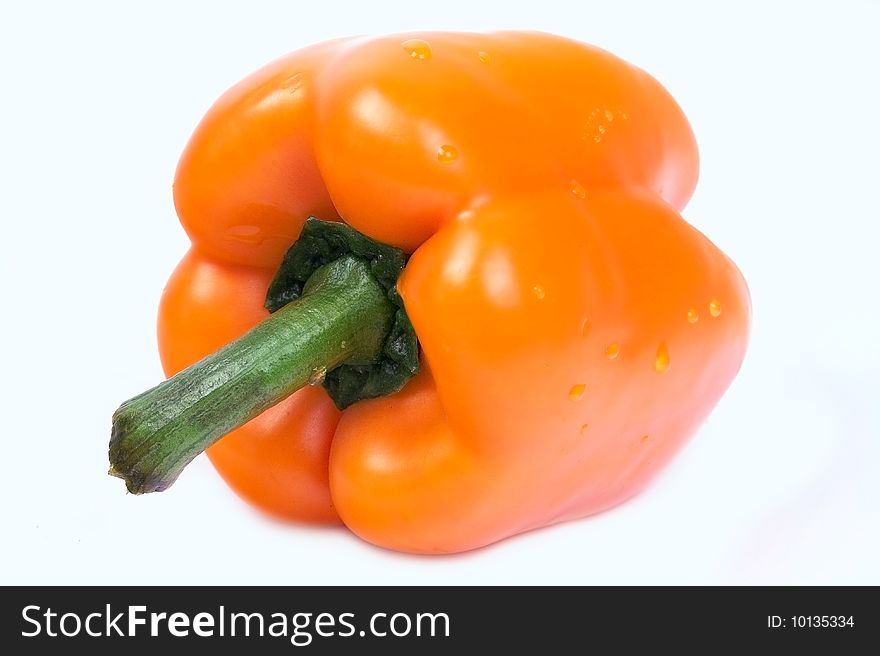 Closed-up yellow pepper isolated on white background. Closed-up yellow pepper isolated on white background