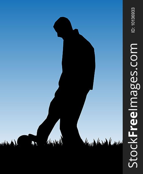 Football player vector silhouette illustration