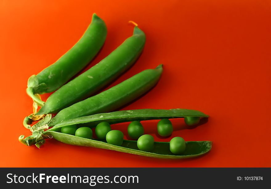 Green Peas Vegetable With Seed Closeup View