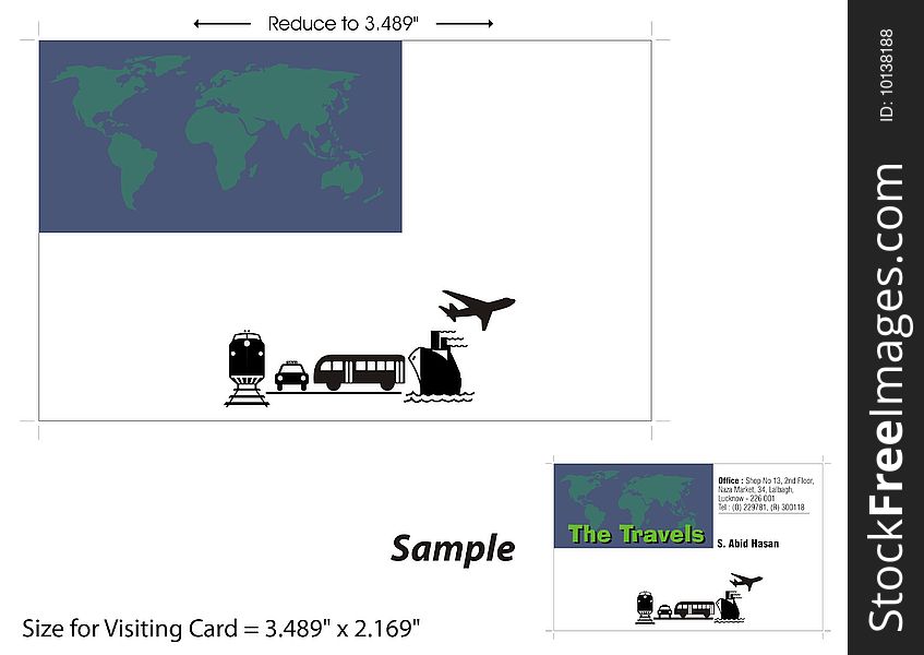 Visiting Card Template - can be used for the firms like Travel, Tourist Agents. Visiting Card Template - can be used for the firms like Travel, Tourist Agents