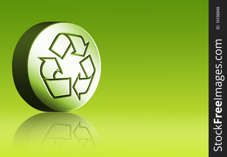 Recycle 3d shape over empty background. Ecology illustration