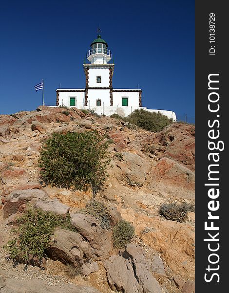 Lighthouse on Greek island Santorini (Faros). Lighthouse on Greek island Santorini (Faros)
