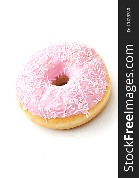 Shot of a delicious iced donut on a white background. Shot of a delicious iced donut on a white background