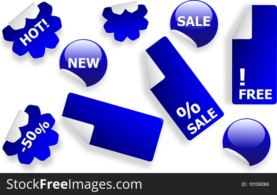 Wide collection of blue glossy stickers. All with clean a minimalistic design. Including free stickers for further use. Wide collection of blue glossy stickers. All with clean a minimalistic design. Including free stickers for further use.