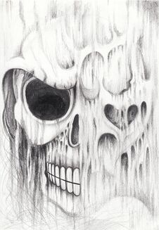 Art Skull Tattoo. Stock Images