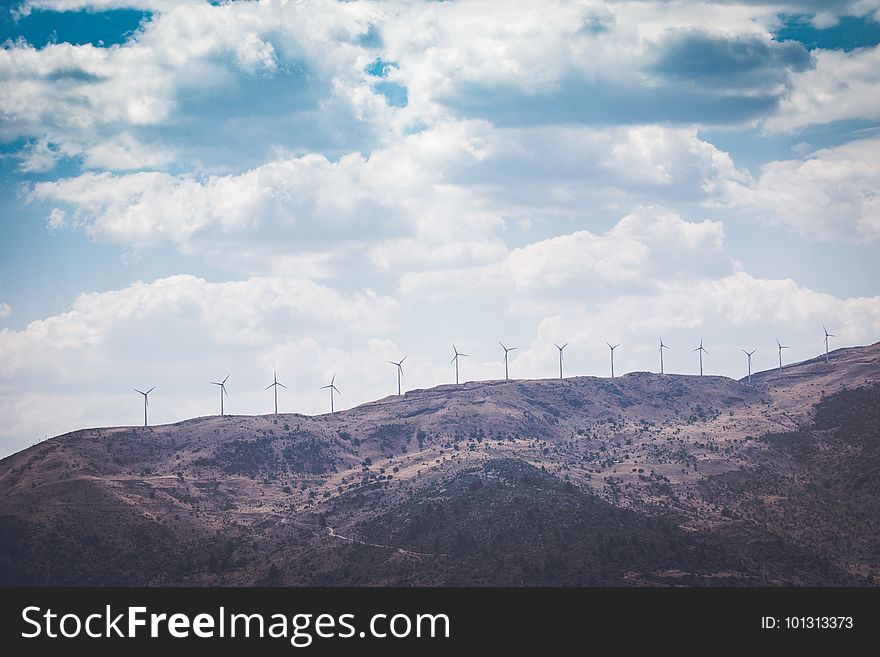 Mountains and cloudy sky