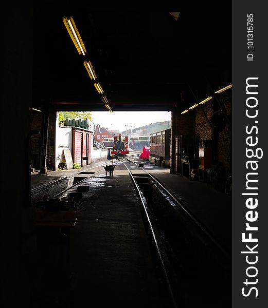 &#x27;Fenella&#x27; Steam Engine No. 8, &#x27;Fenella&#x27;, at rest outside the sheds at Douglas, Isle of Man