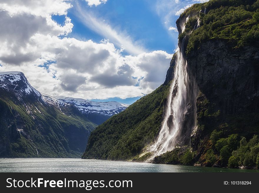 Cloud, Water, Sky, Mountain, Water resources, Natural landscape