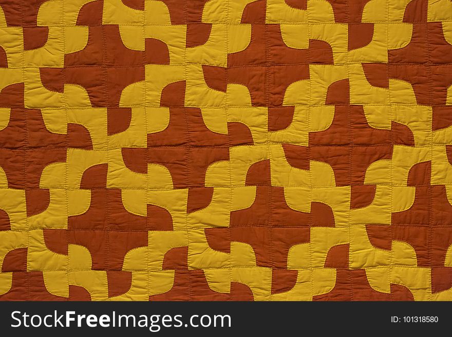 Red Yellow Quilt Detail