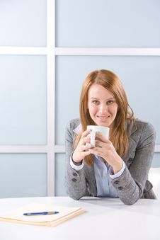 BUsiness Woman Having Coffee Royalty Free Stock Images