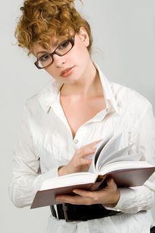 Young Lady Reading  Book Stock Images