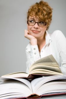 Young Lady Reading  Book Royalty Free Stock Image
