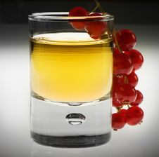 Shot Glas With Red Fruit Royalty Free Stock Photos