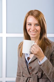 BUsiness Woman Having Coffee Royalty Free Stock Photos
