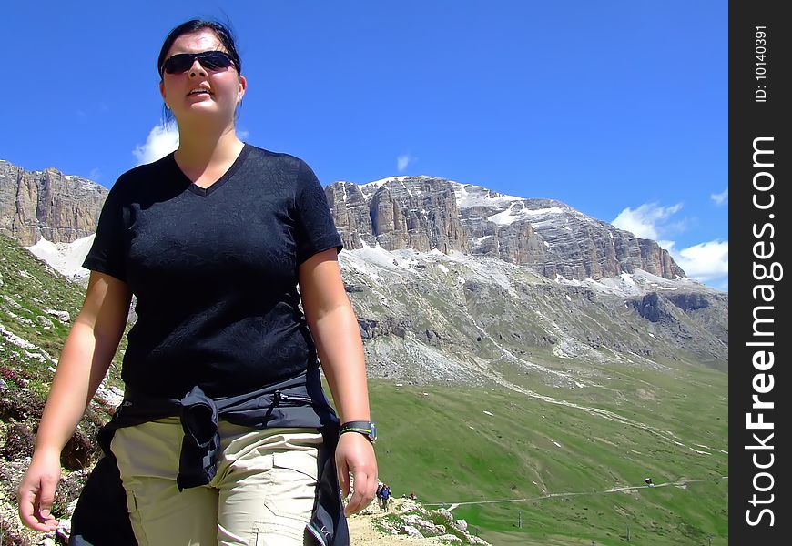 Girl in dolomites