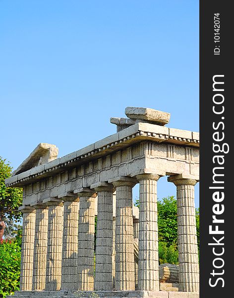 Side view of the majestic Parthenon, symbol of archaeology, ancient culture and civilization. Side view of the majestic Parthenon, symbol of archaeology, ancient culture and civilization