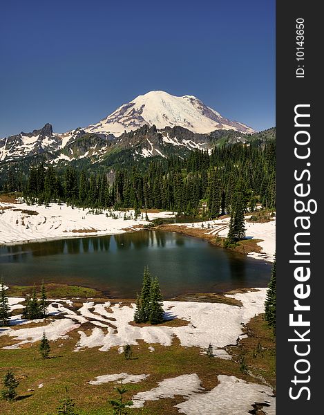 Mt Rainier over Tipsoo lake