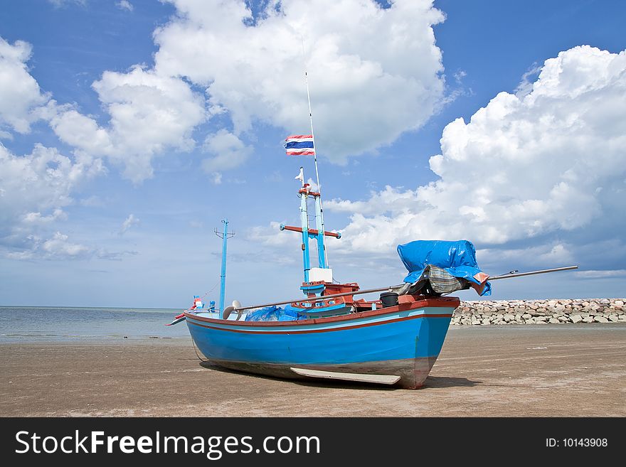 Boat on beach in Thailand