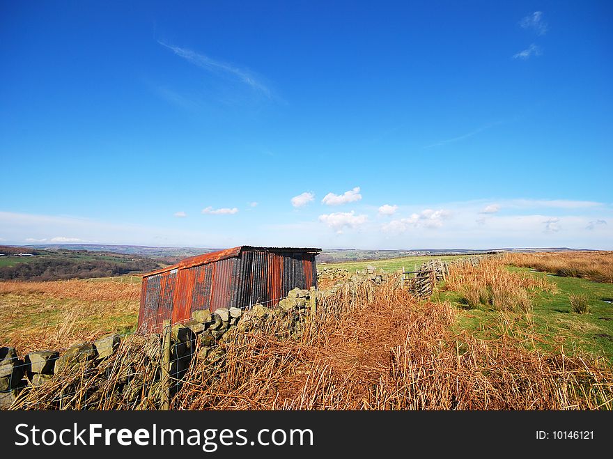 Postcard view of farmland in Yorkshire Moors