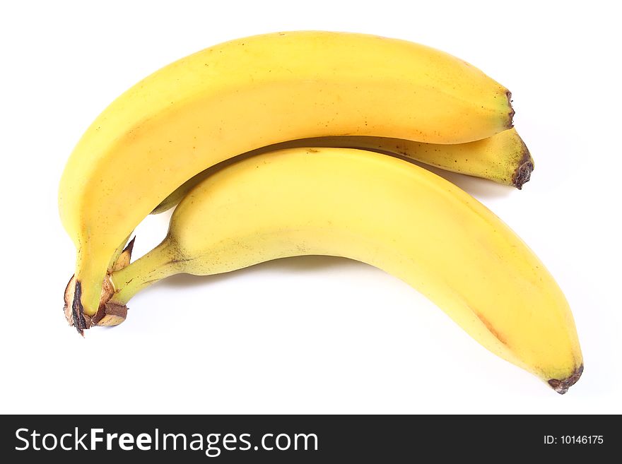 Fresh yellow banana isolated on white background