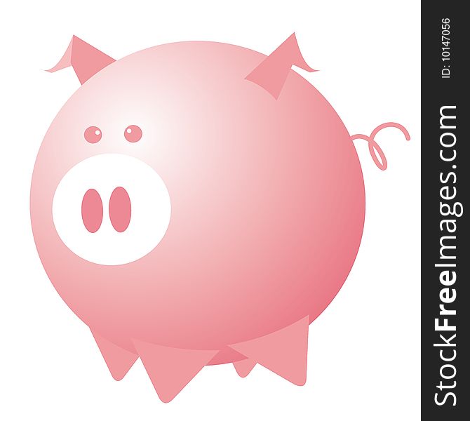 Abstract pink pig. Vector illustration