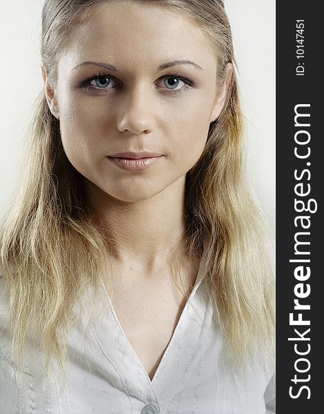 Portrait of young blond woman. Portrait of young blond woman