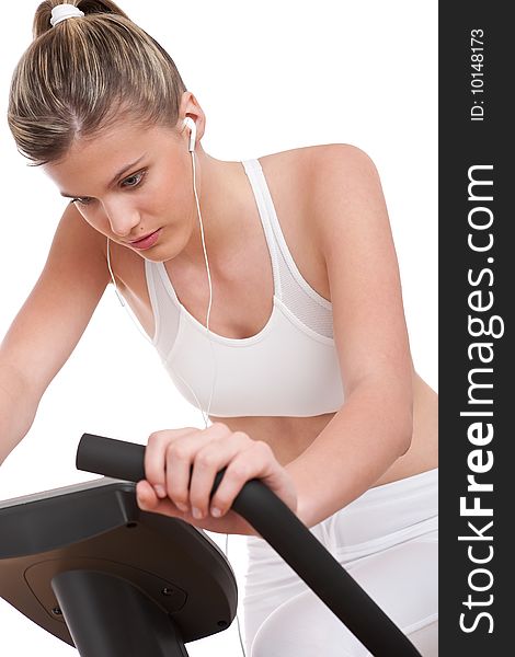 Fitness series - Woman with white headphones