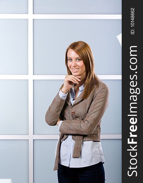 Business woman portrait in a modern office