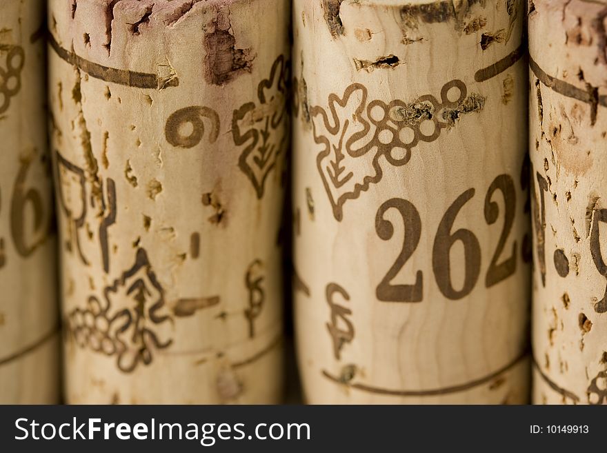 View in close up of some corks.