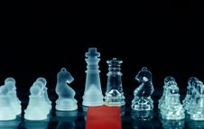Chess And Red Ribbon On Chess Board With Royalty Free Stock Photos