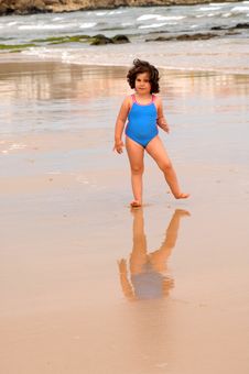 Cute Little Girl On The Beach Stock Image Cute Little Girl On The Beach Stock Image