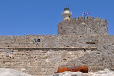Lighthouse At Harbour In Rhodes, Greece Royalty Free Stock Images Lighthouse At Harbour In Rhodes, Greece Royalty Free Stock Images