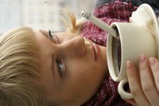 Girl With Her Coffee Royalty Free Stock Image Girl With Her Coffee Royalty Free Stock Image