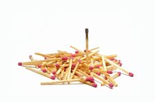Pile Of Matches With One Standout Stock Photos