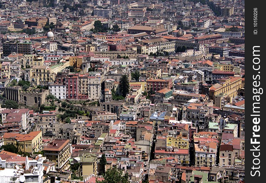 View on the city of Naples, Italy