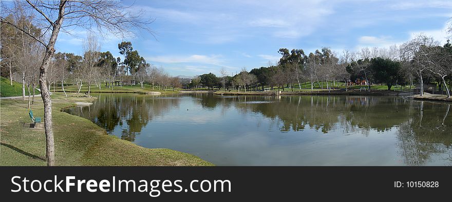 Panorama Of Lake At The Park