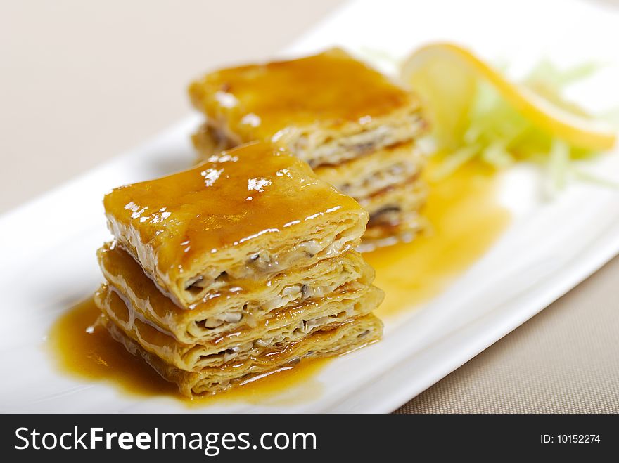 Chinese tofu with meat inside