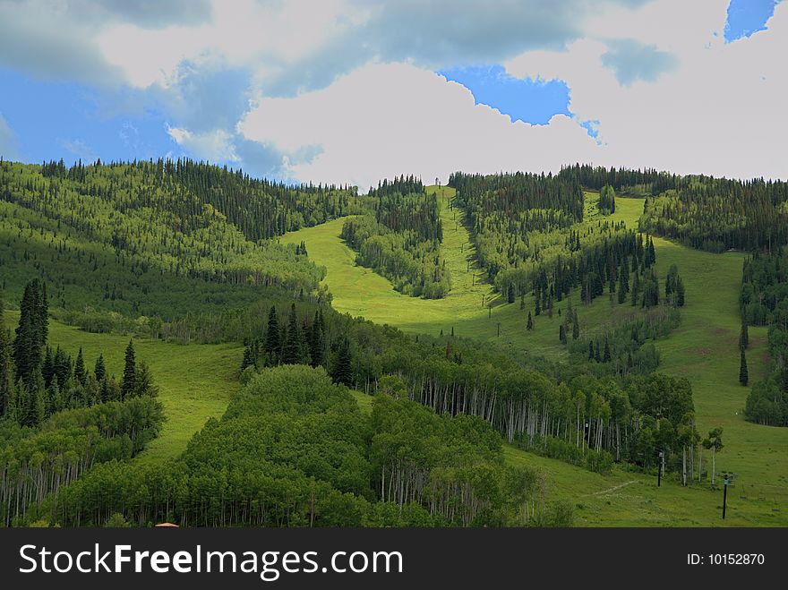 Colorado ski area during summer