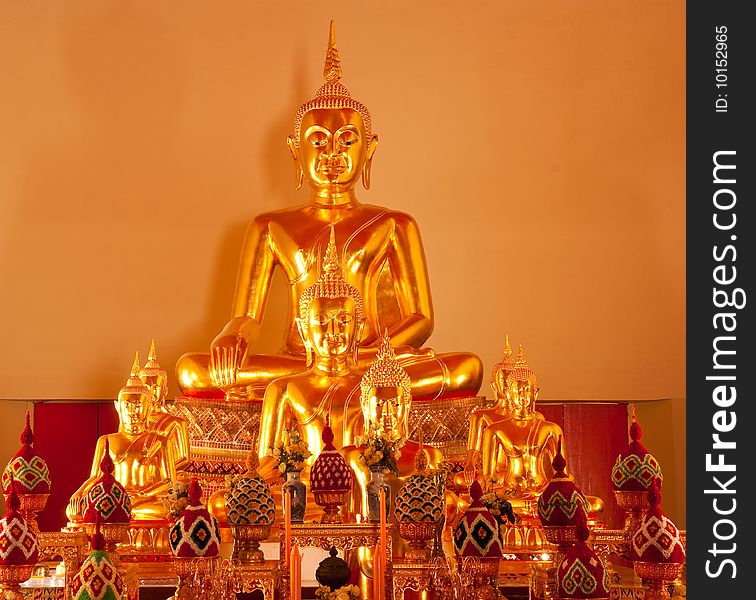 Buddha statue in Buddhist church in Thailand