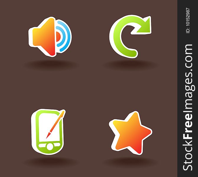 Vector web icons isolated on brown. Set 8. EPS available. Vector web icons isolated on brown. Set 8. EPS available.
