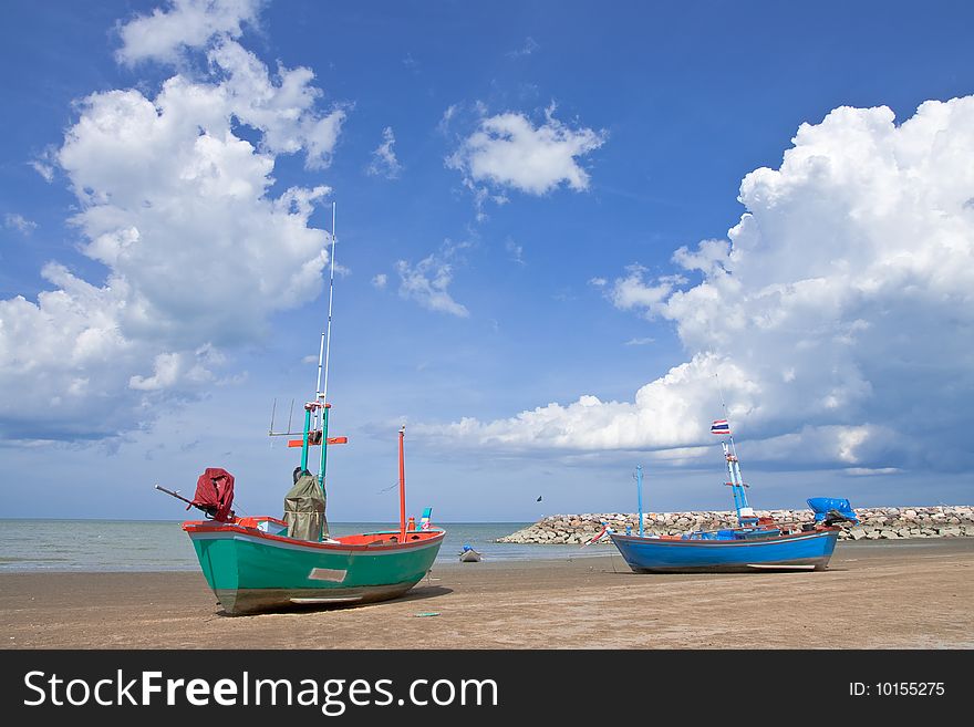 Boat on beach in Thailand