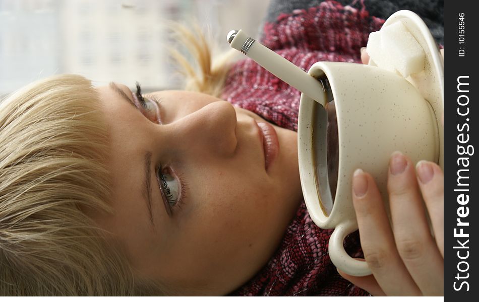 Girl with her coffee