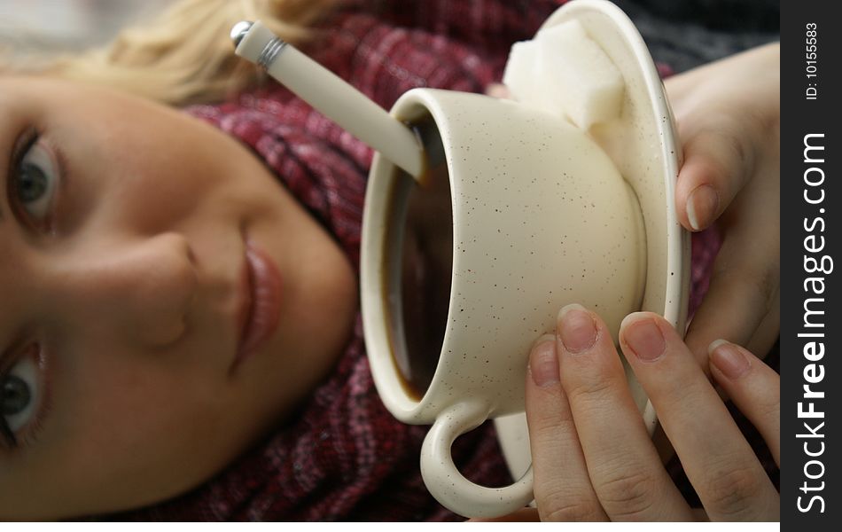 Girl with her coffee