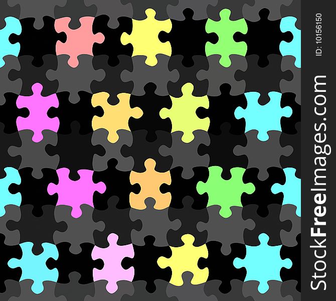 Vibrant Jigsaw Pieces Pattern