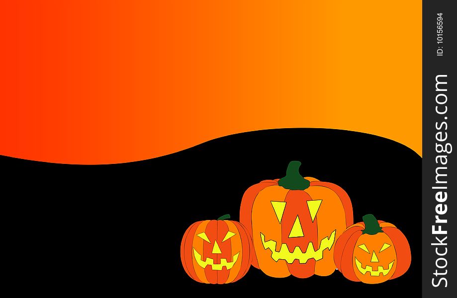 Halloween background with pumpkins