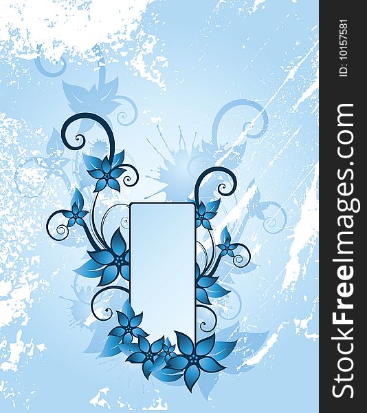 Winter blue background with flowers. Winter blue background with flowers
