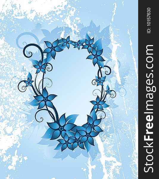 Winter blue background with flowers. Winter blue background with flowers